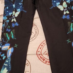 Ted Baker London Black and Blue Butterfly Capris